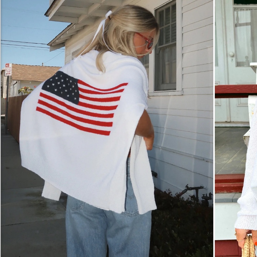 Show Me Your MuMu Woodsy Sweater with American Flag